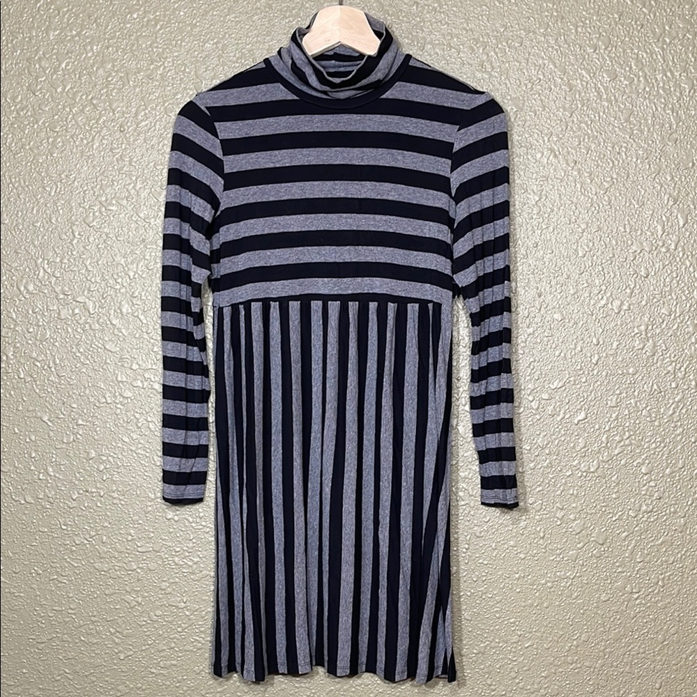 T-Shirt Stripe Turtleneck Dress or Tunic